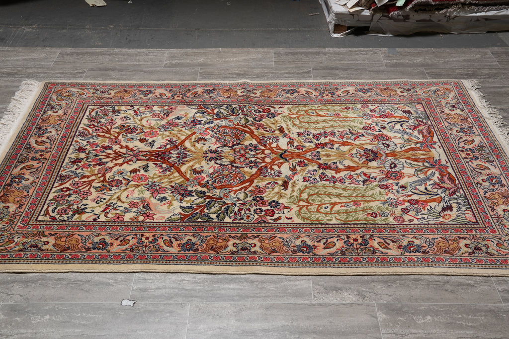 4.4 x 7.7 Persian Qom Wool Rug