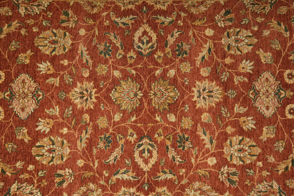 6 x 9  Quality Natural Wool Hand-Knotted Chobi Peshawar Rug Warm Antique Red Gold #B-74082
