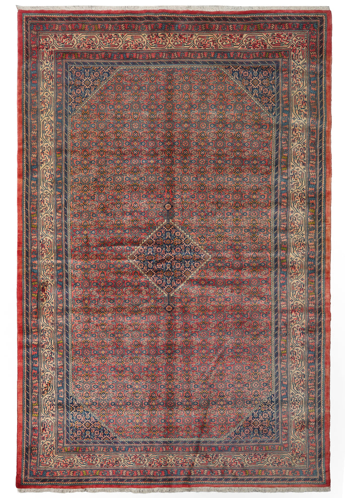 7' x 10' Coral Red Fine Persian Kord Lilihan Bijar Rug 72757