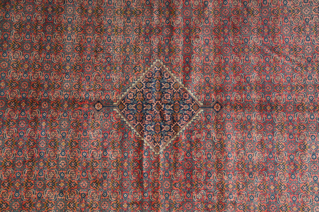 7' x 10' Coral Red Fine Persian Kord Lilihan Bijar Rug 72757