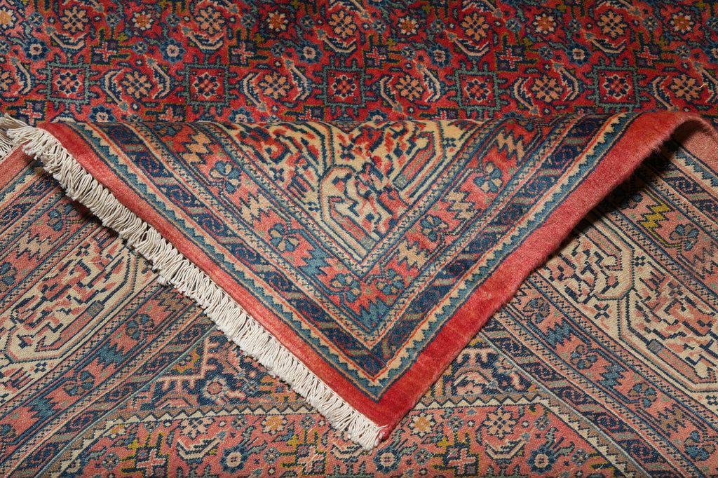 7' x 10' Coral Red Fine Persian Kord Lilihan Bijar Rug 72757