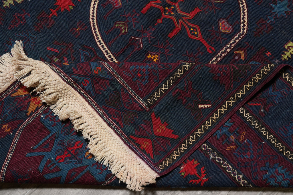 5 x 16 Antique Wide Runner Gallery Size Russia Sumak Flat Weave Rug #PIX-8802