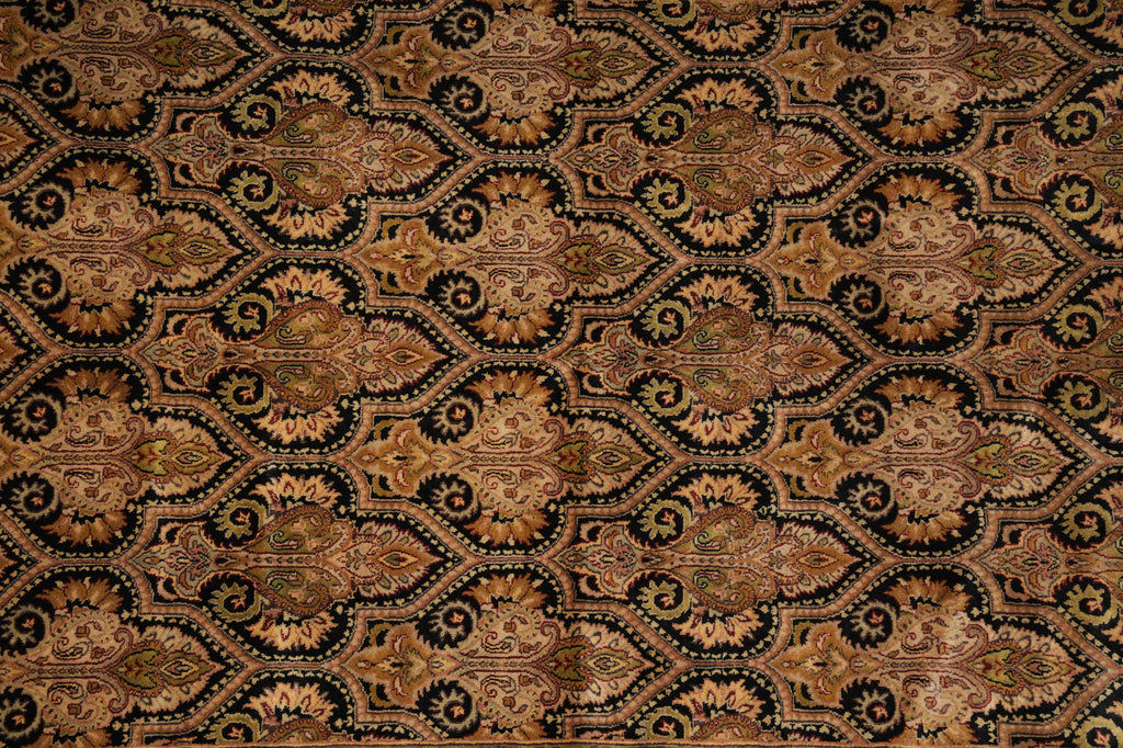 5.9 x 8.9 Quality Hand-Knotted Jaipour Rug Black Burgundy Lustrous Natural Wool #PIX-6798