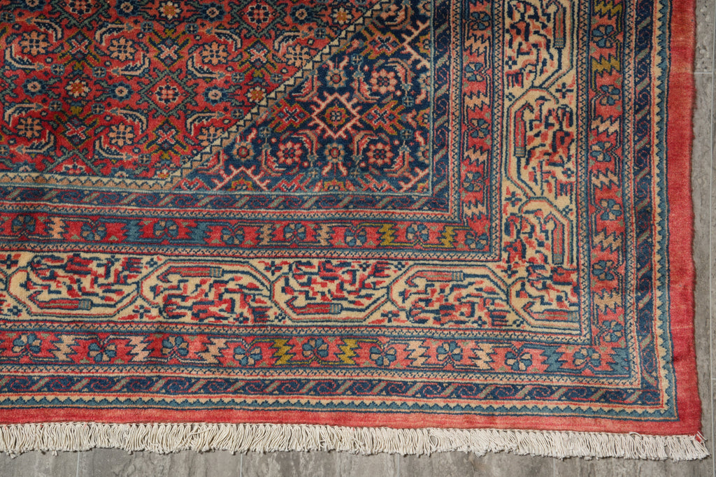7' x 10' Coral Red Fine Persian Kord Lilihan Bijar Rug 72757