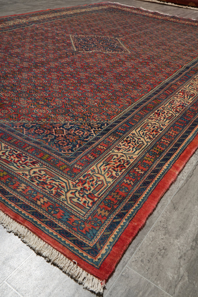 7' x 10' Coral Red Fine Persian Kord Lilihan Bijar Rug 72757