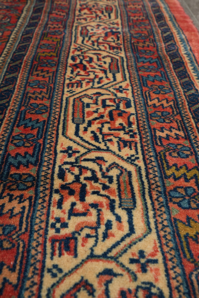 7' x 10' Coral Red Fine Persian Kord Lilihan Bijar Rug 72757