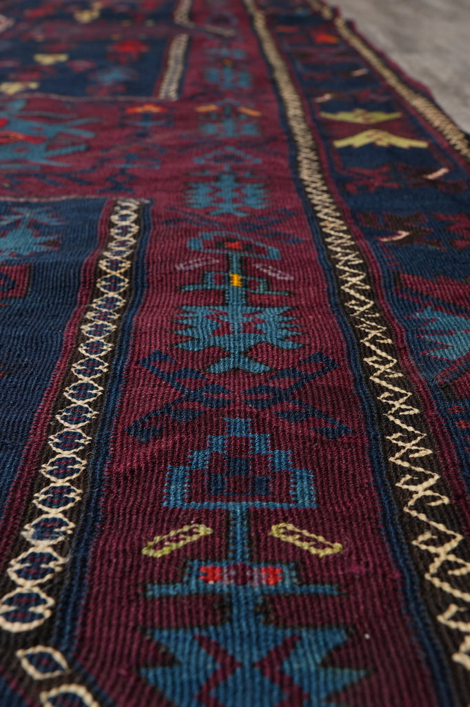 5 x 16 Antique Wide Runner Gallery Size Russia Sumak Flat Weave Rug #PIX-8802
