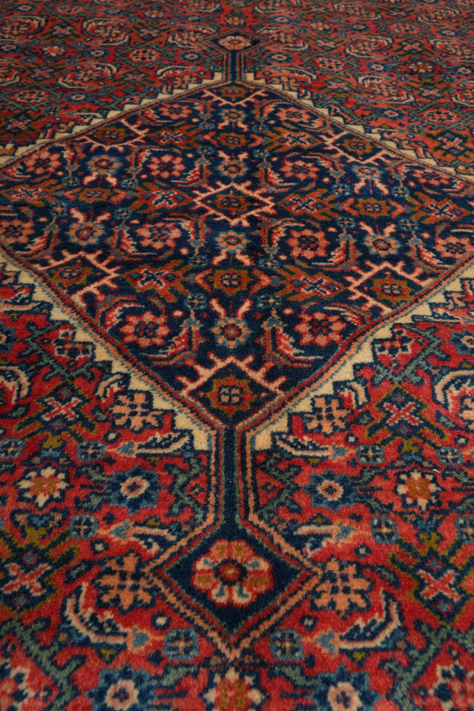 7' x 10' Coral Red Fine Persian Kord Lilihan Bijar Rug 72757