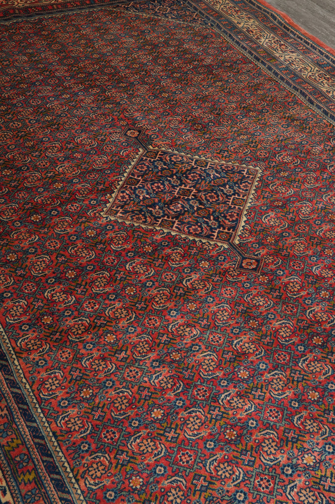 7' x 10' Coral Red Fine Persian Kord Lilihan Bijar Rug 72757