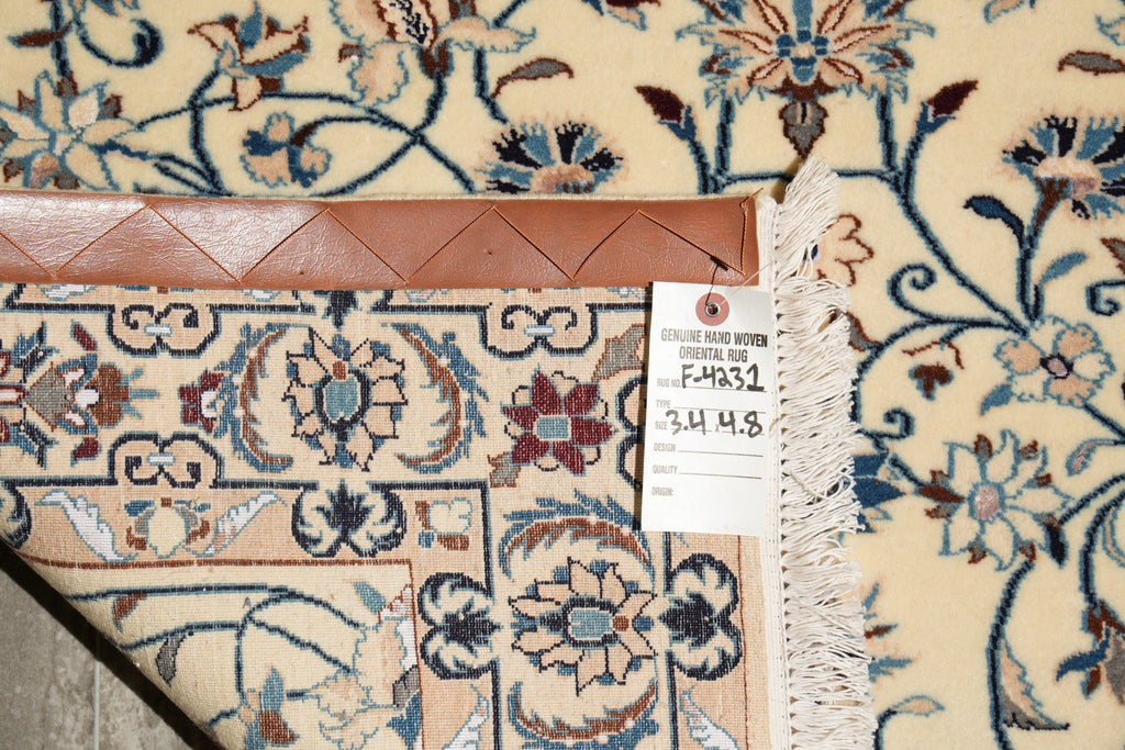 3.4 x 4.8 Fiine Quality Persian Nain Rug Quality 9 LA 400 KPSI #F-4231