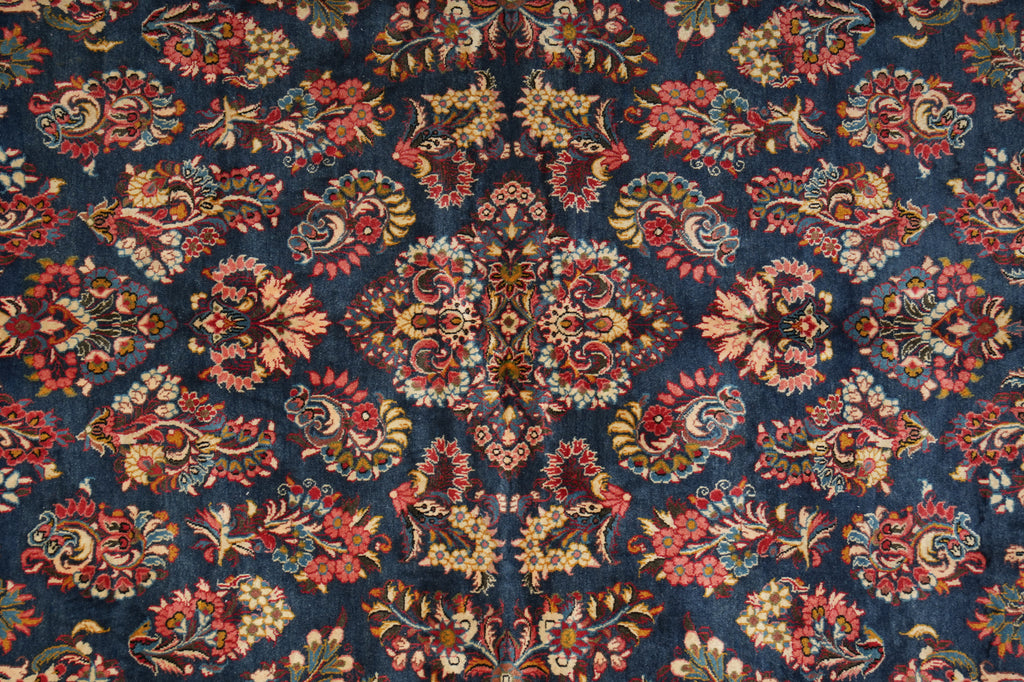 7' x 10'5"” Navy Blue Fine Wool Dense Weave Persian Sarouk Rug 72743
