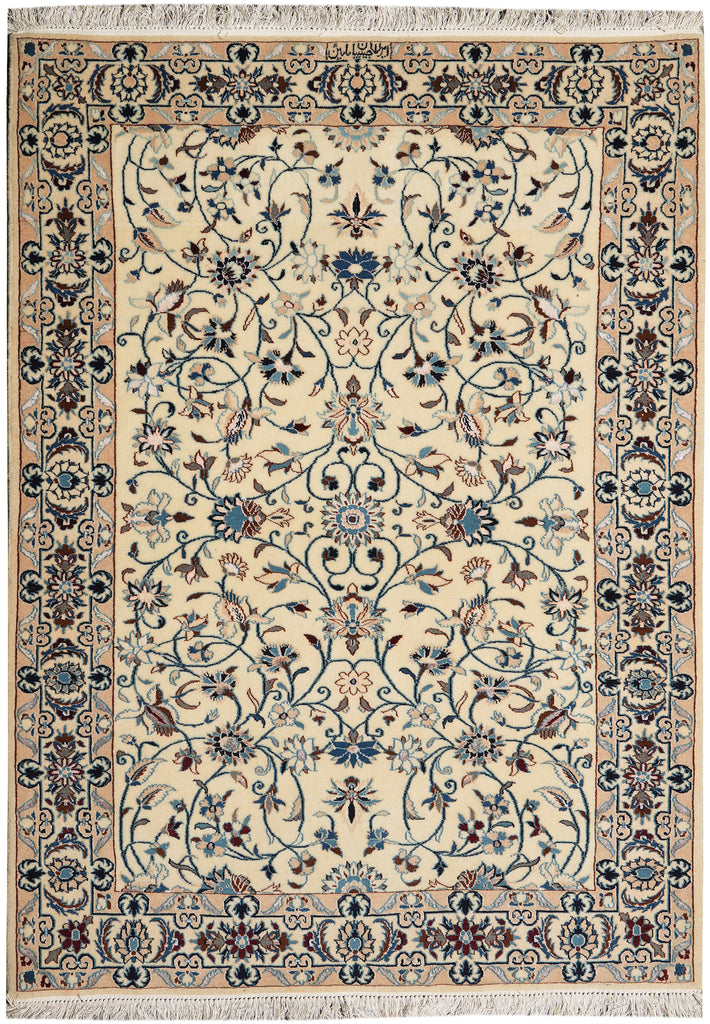 3.4 x 4.8 Fiine Quality Persian Nain Rug Quality 9 LA 400 KPSI