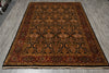 Load image into Gallery viewer, 5.9 x 8.9 Quality Hand-Knotted Jaipour Rug Black Burgundy Lustrous Natural Wool #PIX-6798