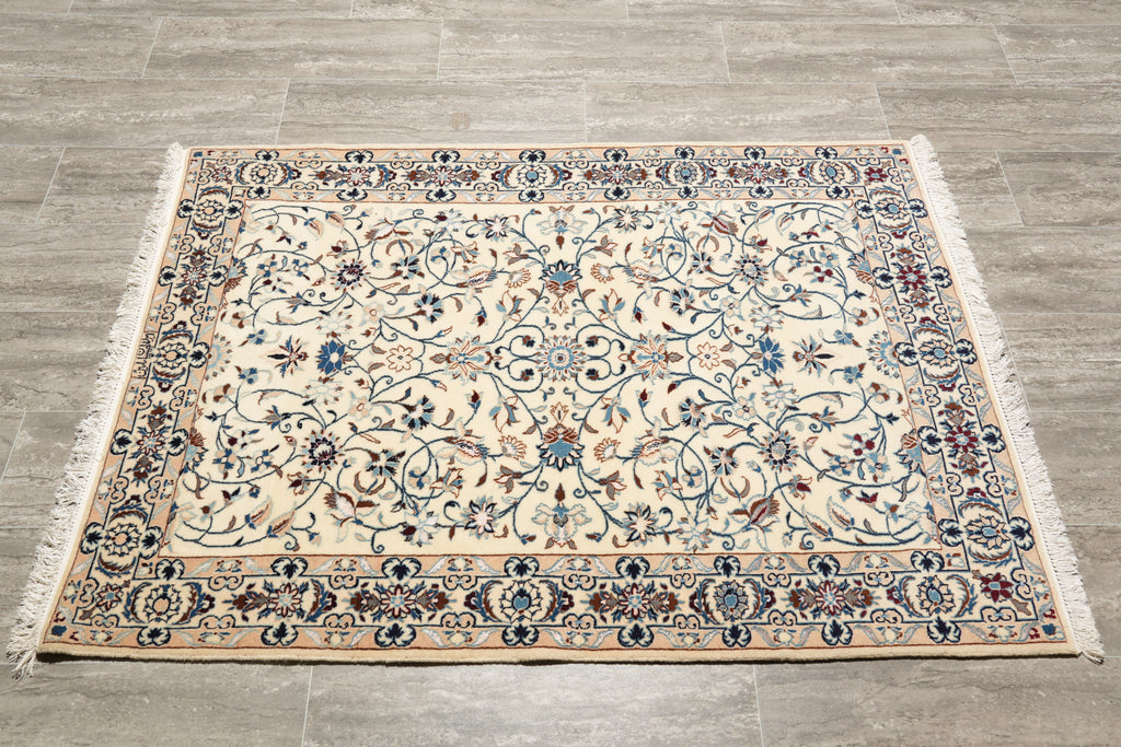 3.4 x 4.8 Fiine Quality Persian Nain Rug Quality 9 LA 400 KPSI #F-4231