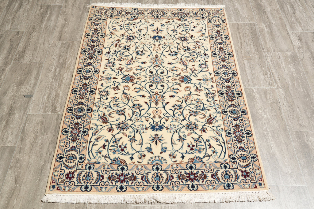 3.4 x 4.8 Fiine Quality Persian Nain Rug Quality 9 LA 400 KPSI