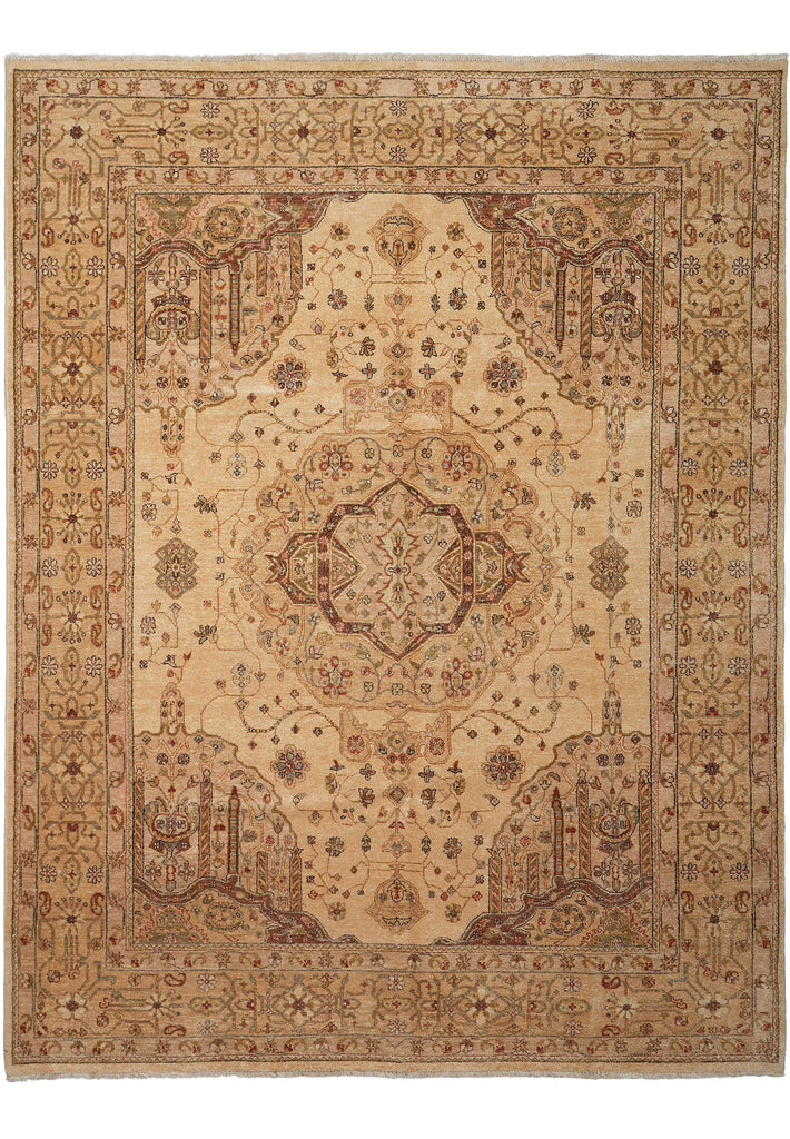 8 x 10 High Quality Agra Rug Handmade Natural Wool #PIX-17523