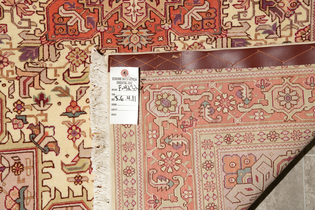 3.6 x 5 Authentic Persian Tabriz Rug Fine quality 400 KPSI Geometric #F-4232