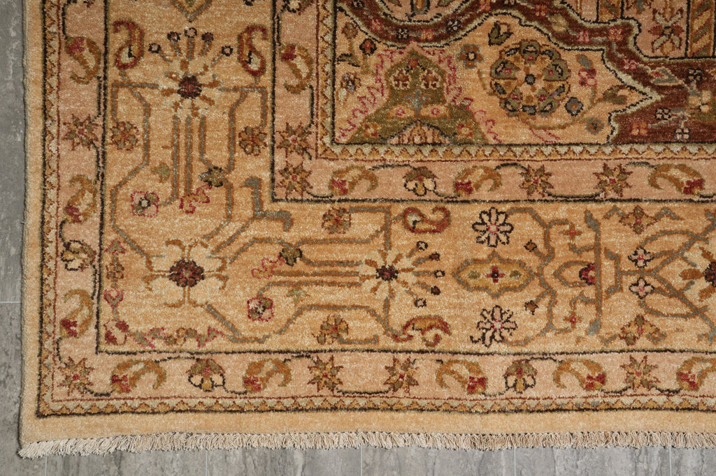 8 x 10 High Quality Agra Rug Handmade Natural Wool #PIX-17523