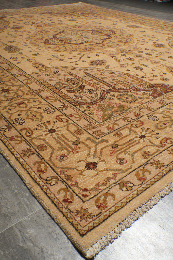 8 x 10 High Quality Agra Rug Handmade Natural Wool #PIX-17523