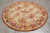 Load image into Gallery viewer, 5.10 x 5.10 Feet Round Needle Point Tapestry Rug French Floral