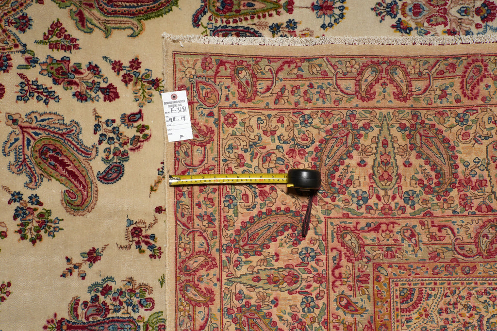 9.8 x 14 Authentic Semi-Antique Persian Kerman Rug Estate Carpet #F-3181