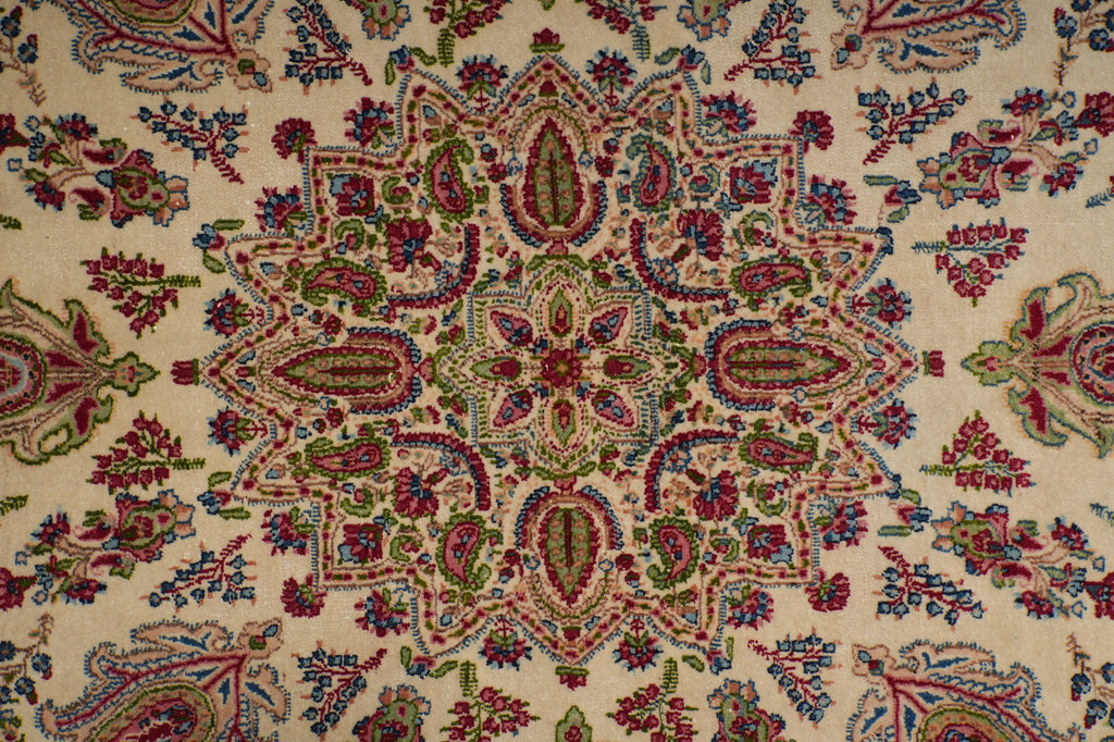 9.8 x 14 Authentic Semi-Antique Persian Kerman Rug Estate Carpet #F-3181