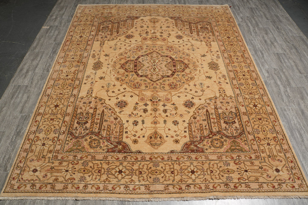 8 x 10 High Quality Agra Rug Handmade Natural Wool #PIX-17523