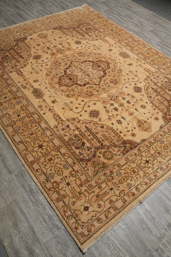 8 x 10 High Quality Agra Rug Handmade Natural Wool #PIX-17523