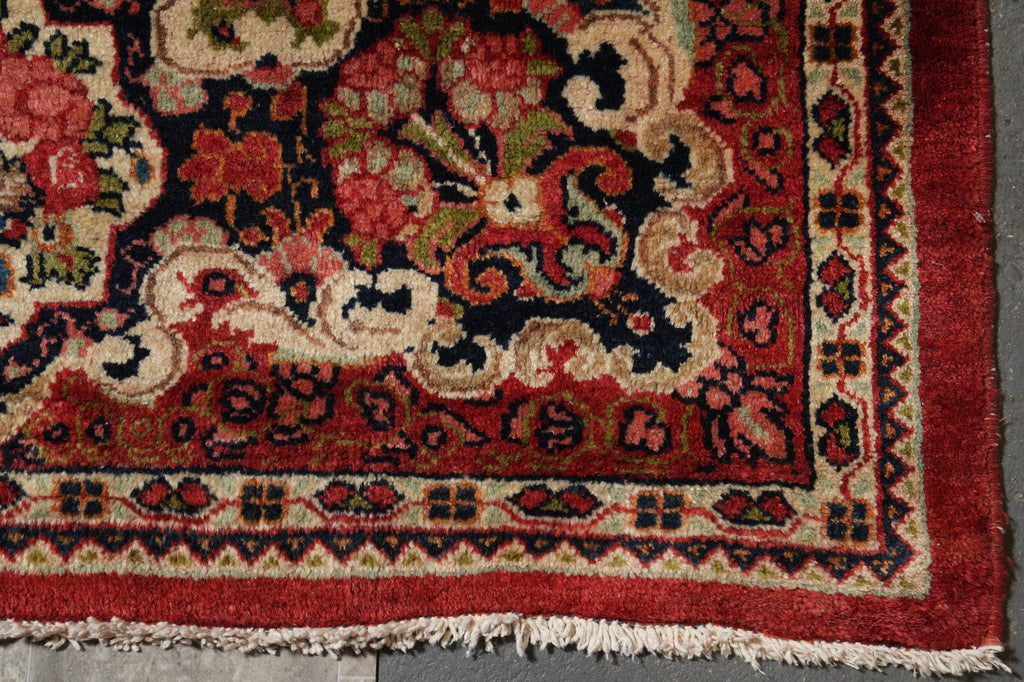 13 x 19 Persian Sarouk Kerman Rug Open Field 1960's Iran #F-4506