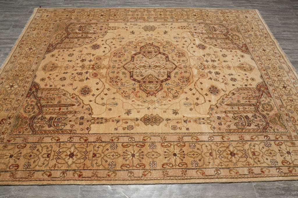 8 x 10 High Quality Agra Rug Handmade Natural Wool #PIX-17523