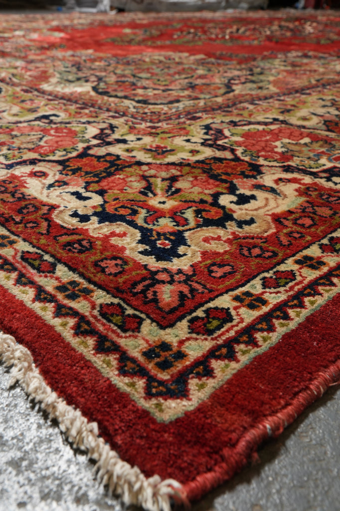 13 x 19 Persian Sarouk Kerman Rug Open Field 1960's Iran #F-4506