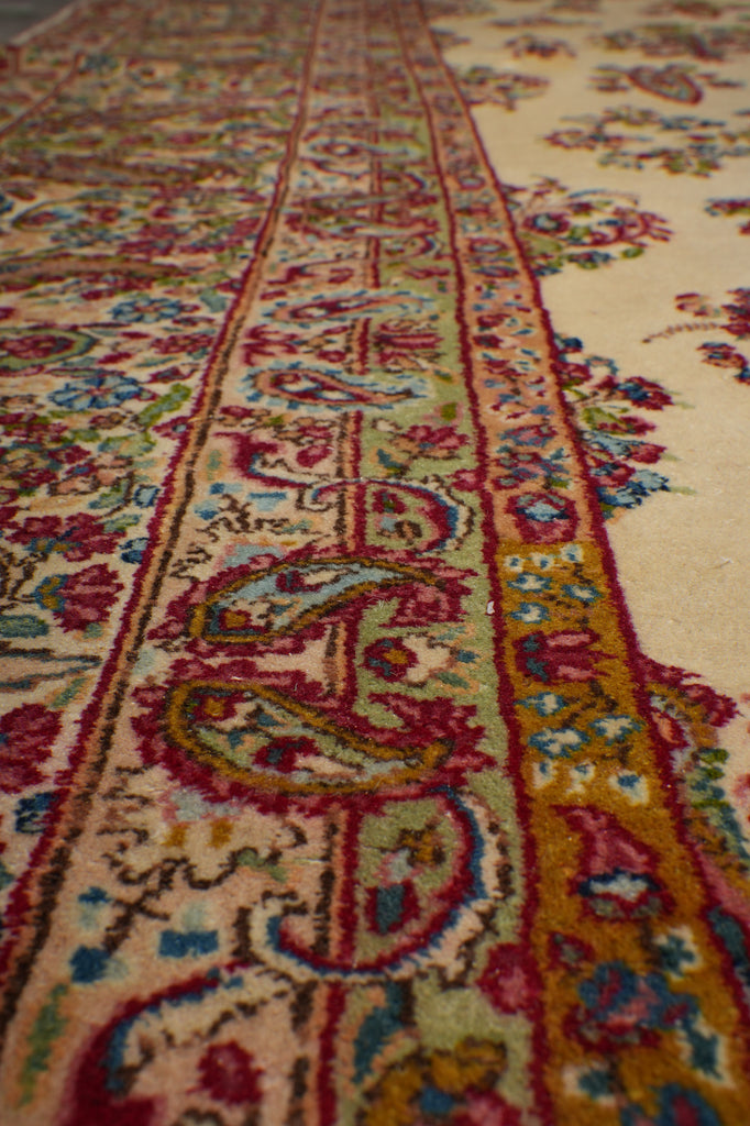 9.8 x 14 Authentic Semi-Antique Persian Kerman Rug Estate Carpet #F-3181