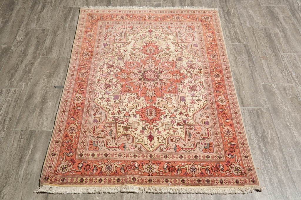 3.6 x 4.11 Authentic Persian Tabriz Rug Fine quality 400 KPSI Geometric
