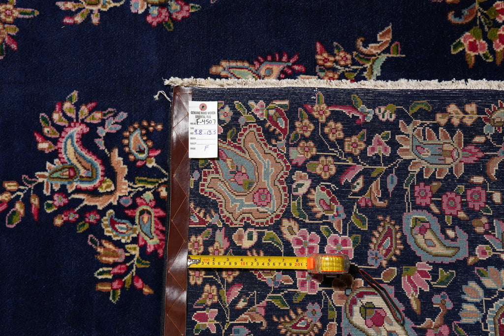 9.8 x 13.5 Persian Kerman Rug Blue #F-4507