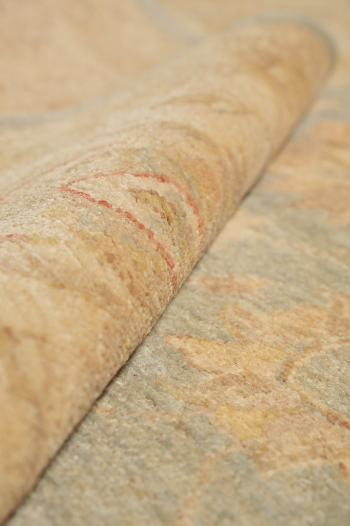 8.10 x 12 Chobi Peshawar handmade Rug Neutral Green Gold #F-4233