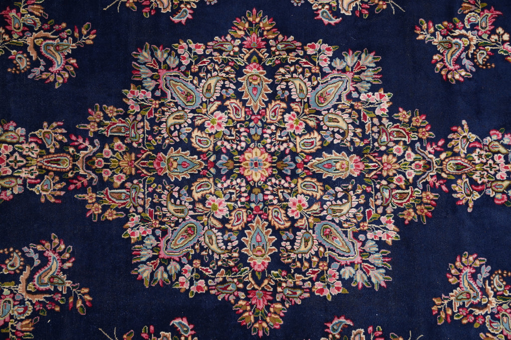 9.8 x 13.5 Persian Kerman Rug Blue #F-4507