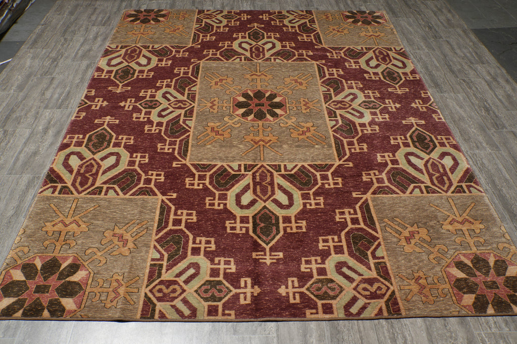 7.8 x 9.9 Burgundy Mamlook Rug #PIX-19746