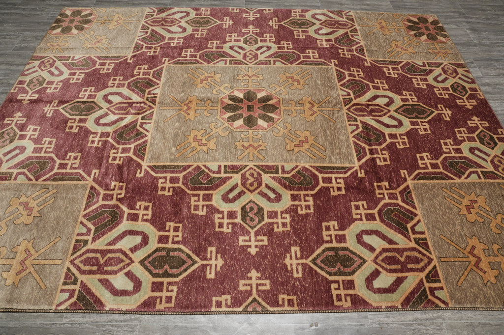 7.8 x 9.9 Burgundy Mamlook Rug #PIX-19746