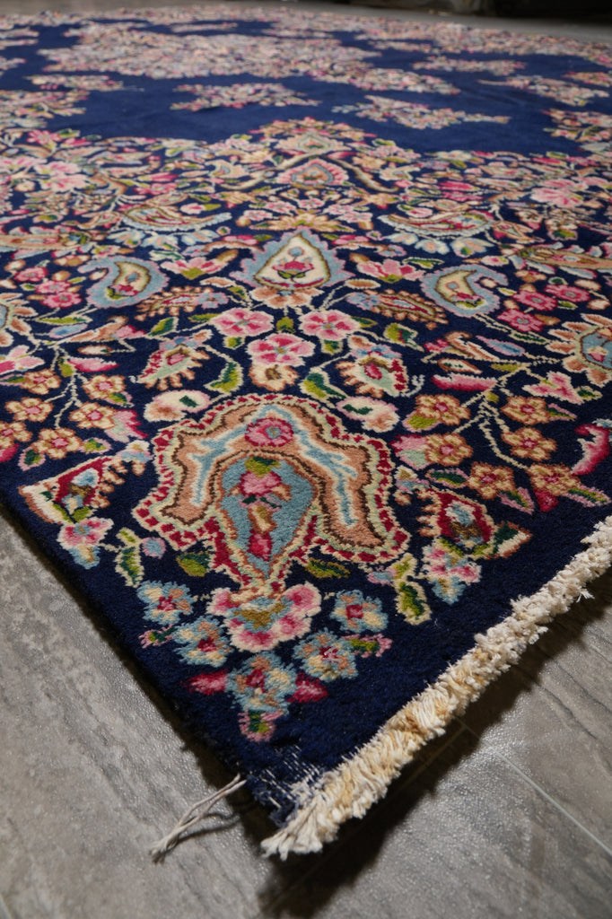 9.8 x 13.5 Persian Kerman Rug Blue #F-4507