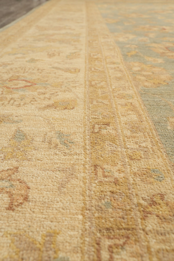 8.10 x 12 Chobi Peshawar handmade Rug Neutral Green Gold #F-4233