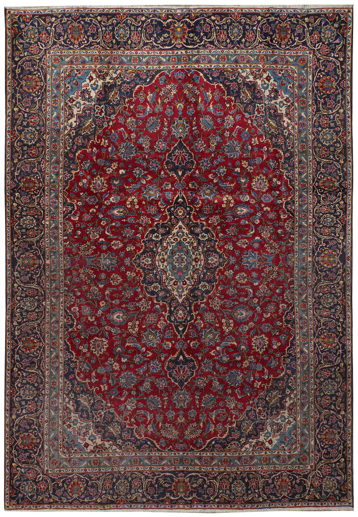 9 x 12.3 Traditional Persian Kashan Classic Rug #F-3186