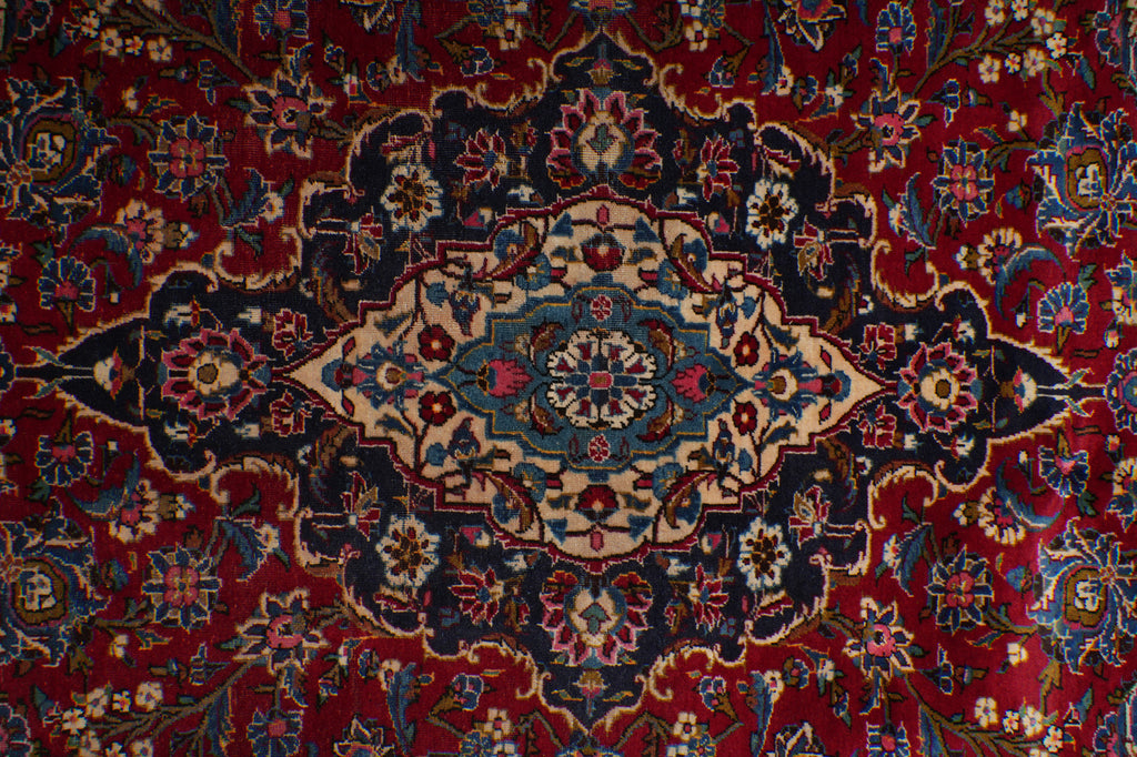 9 x 12.3 Traditional Persian Kashan Classic Rug #F-3186
