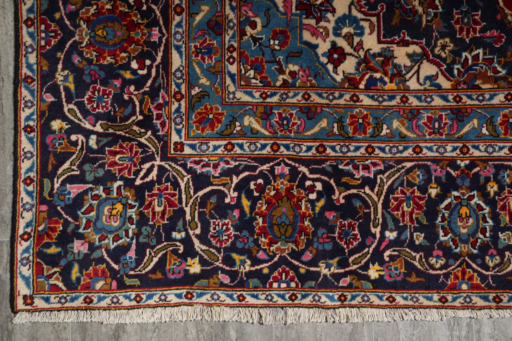9 x 12.3 Traditional Persian Kashan Classic Rug #F-3186