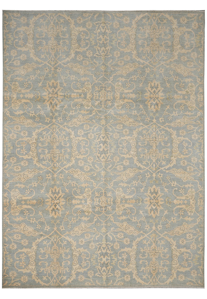 9 x 12 Light Blue Neutrals Handmade Chobi Rug #F-4234