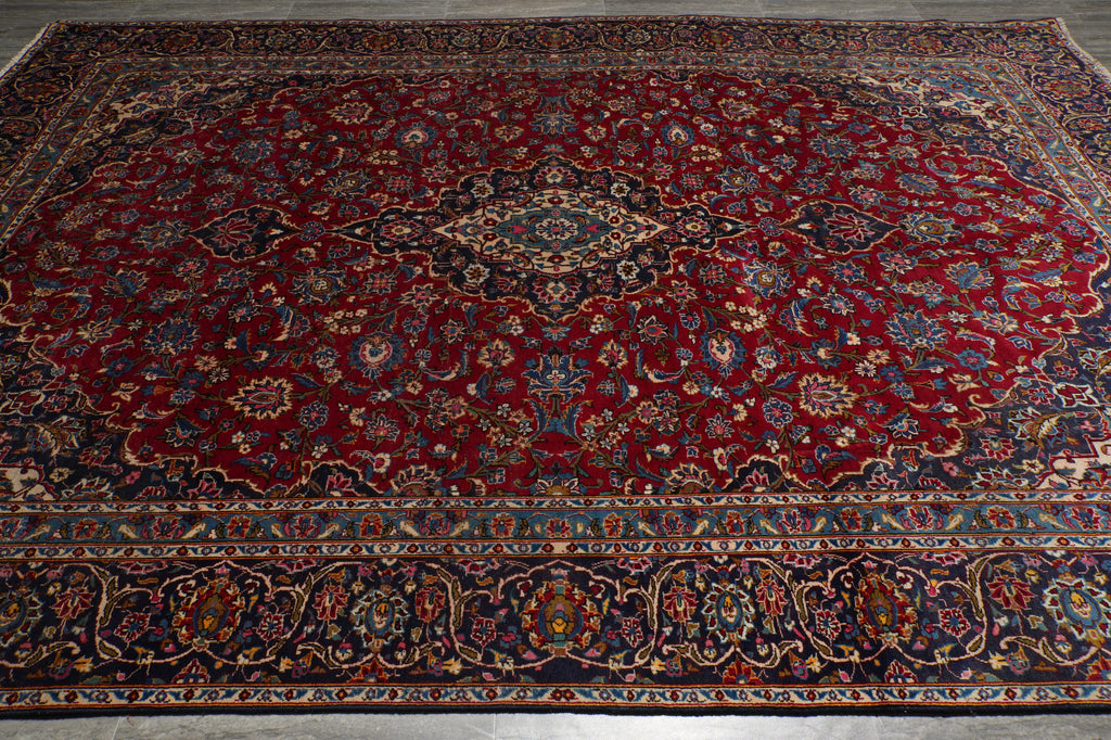 9 x 12.3 Traditional Persian Kashan Classic Rug #F-3186