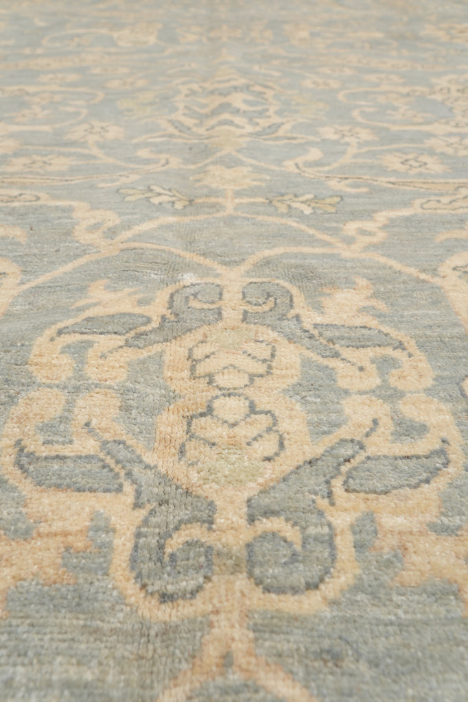 9 x 12 Light Blue Neutrals Handmade Chobi Rug #F-4234