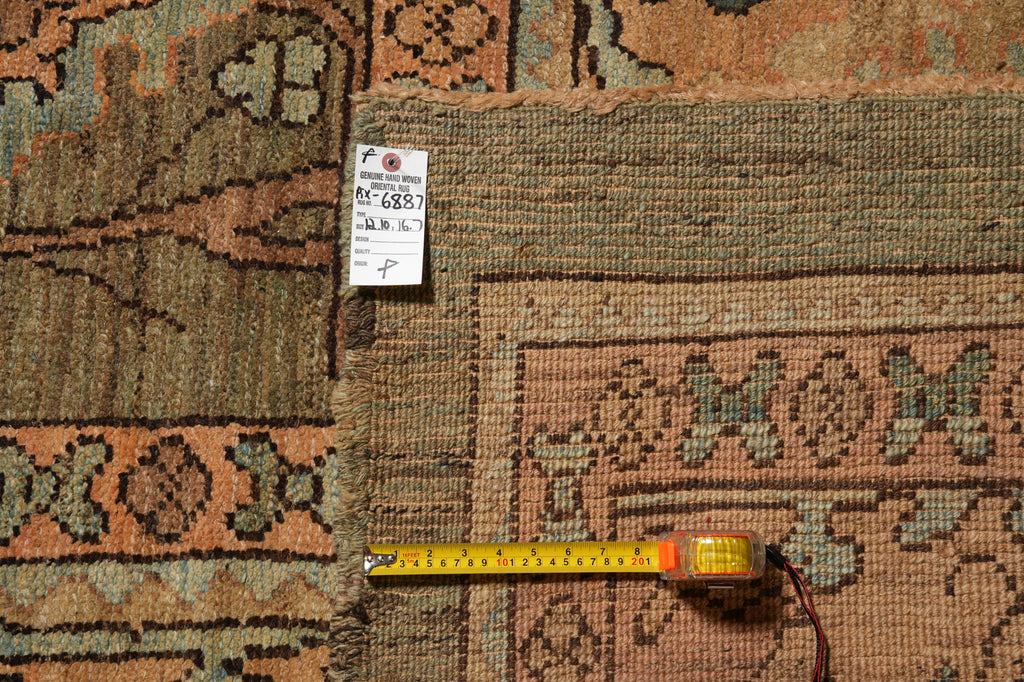 13 x 16.7 Oushak Large Rug Green Perfect Condition #PIX-6887