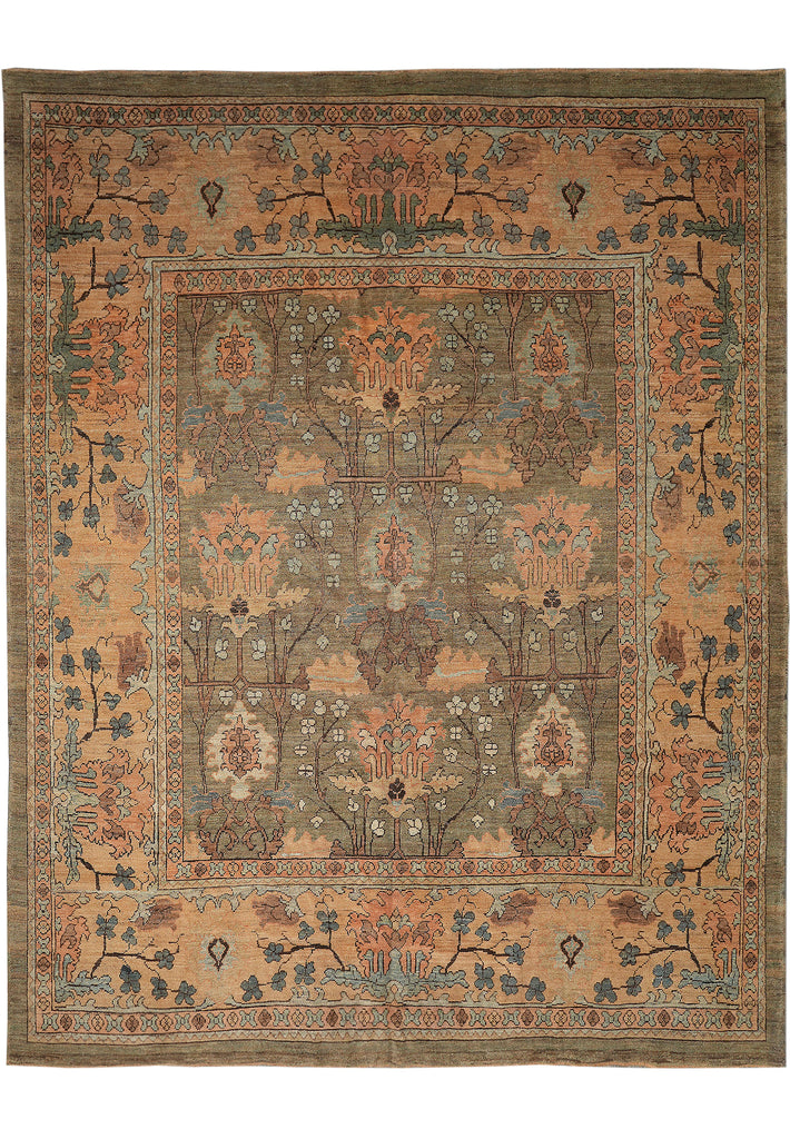 12.10 x 16.7 Oushak Large Rug Green Perfect Condition