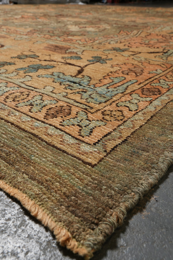 13 x 16.7 Oushak Large Rug Green Perfect Condition #PIX-6887