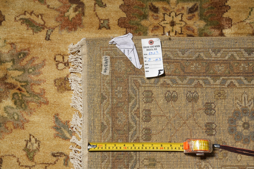 8 x 10.3 New Handmade Agra Rug Natural Wool #F-6523